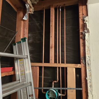 Rough in for remodel shower fixtures.