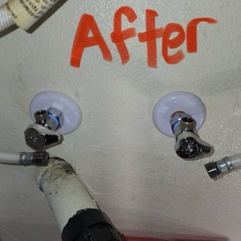 Under (1) primary sink: new angle stops for all hot water line and cold water line
