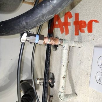 Dishwasher water line: replaced old water shut off with angle stop and added copper sleeve