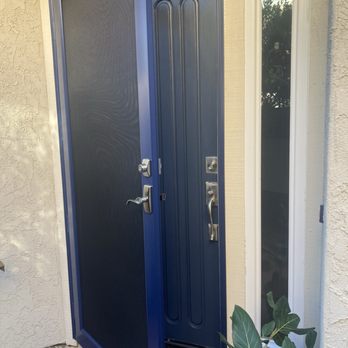 Outside view perfectly color matched to existing front door