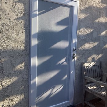 Outside view of storm door