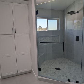 converted old shower to closet and old tub to giant shower!