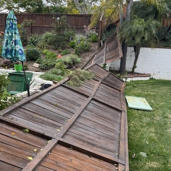 Before.  The wind took down our fence.