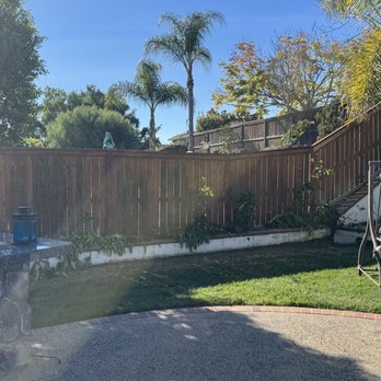 New treated posts.  Our fence is back!