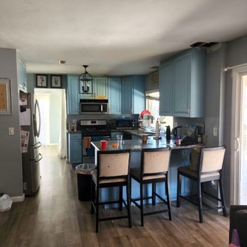 The small and cramped U-shapped BEFORE kitchen