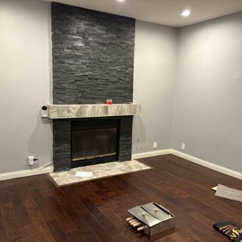 This is what the fireplace look like before.
