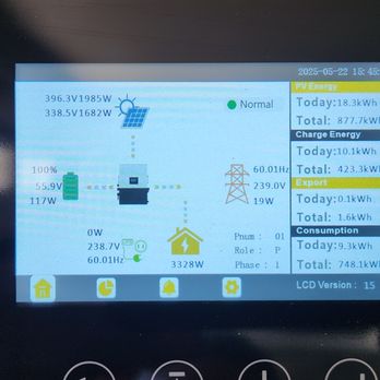 Screen of EG4 12Kpv inverter.
