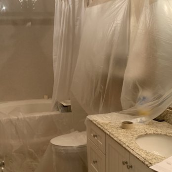 Draped in cover for any drywall modifications